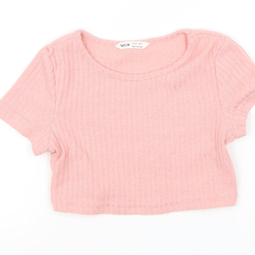 SheIn Girls Pink   Basic T-Shirt Size 7 Years