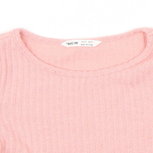 SheIn Girls Pink   Basic T-Shirt Size 7 Years