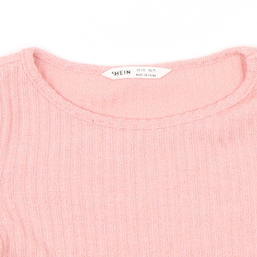 SheIn Girls Pink   Basic T-Shirt Size 7 Years