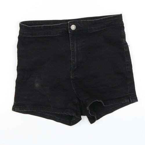 Denim Co Womens Black  Denim Hot Pants Shorts Size 10
