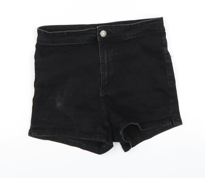 Denim Co Womens Black Denim Hot Pants Shorts Size 10