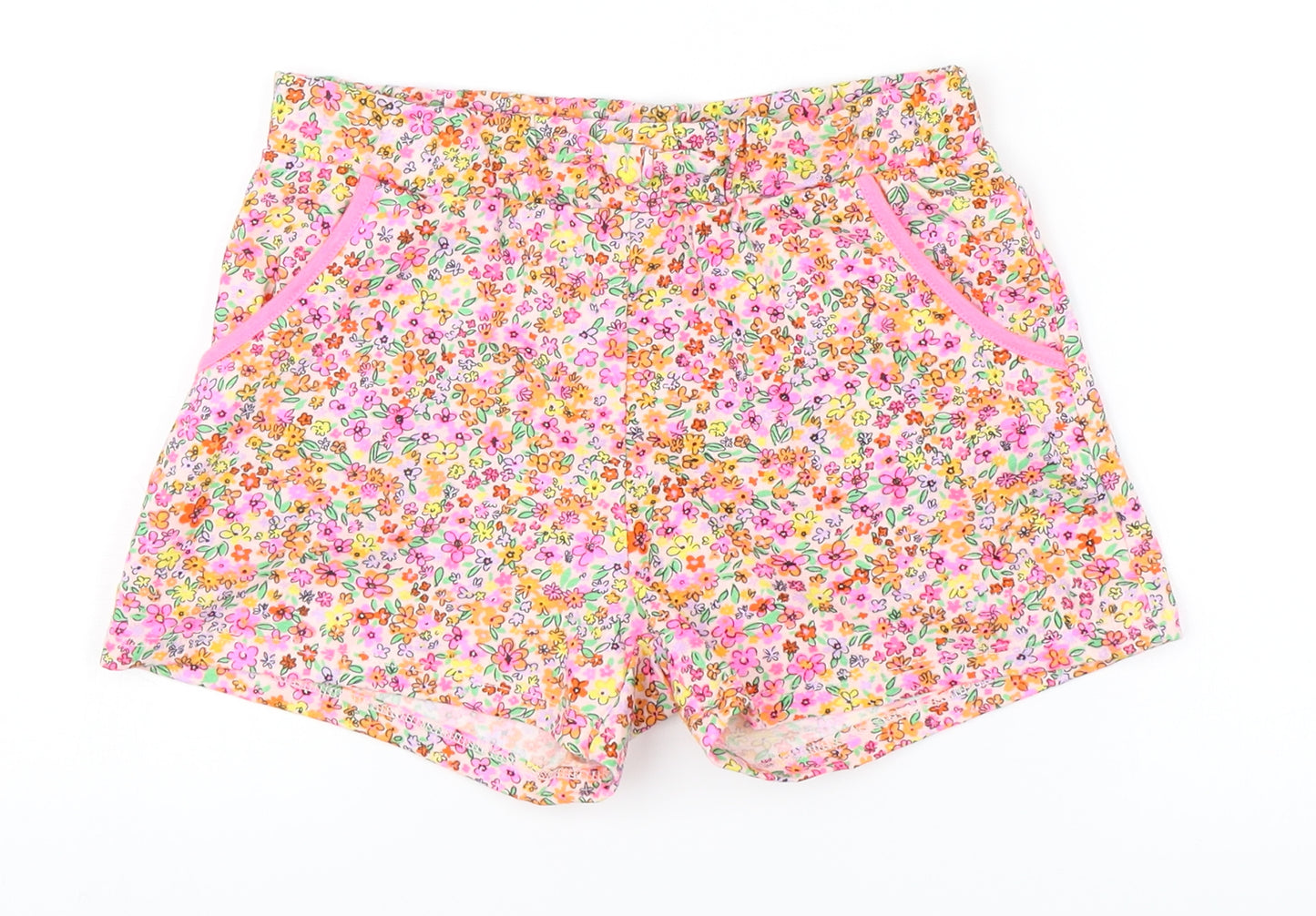H&M Girls Multicoloured Floral  Hot Pants Shorts Size 6-7 Years