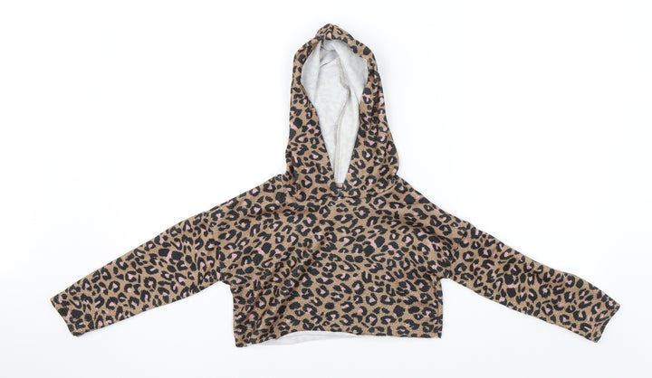 I Love Girls Wear Girls Multicoloured Animal Print  Pullover Hoodie Size 7 Years  - cropped