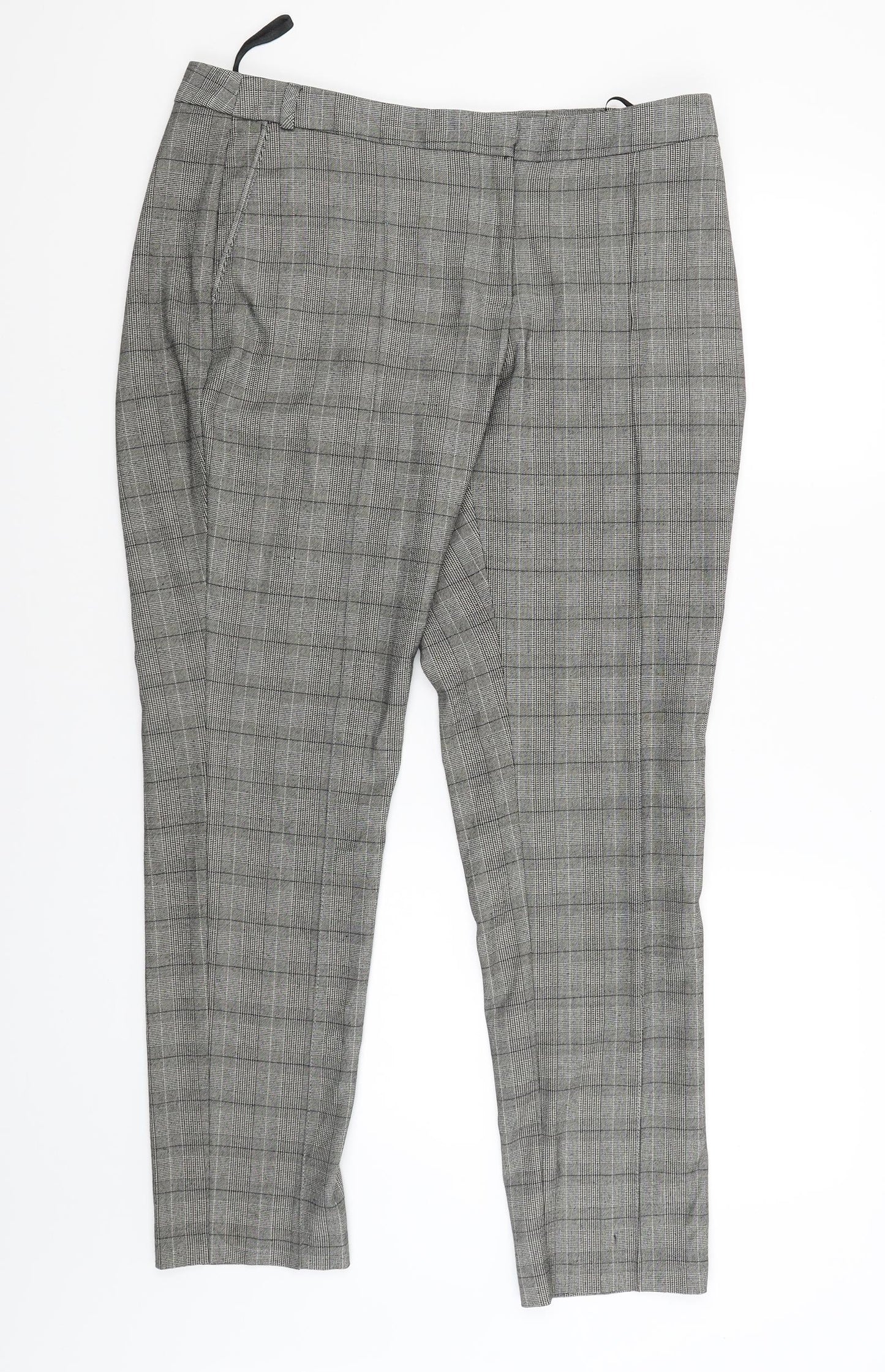 F&F Womens Grey Check  Trousers  Size 14 L26 in