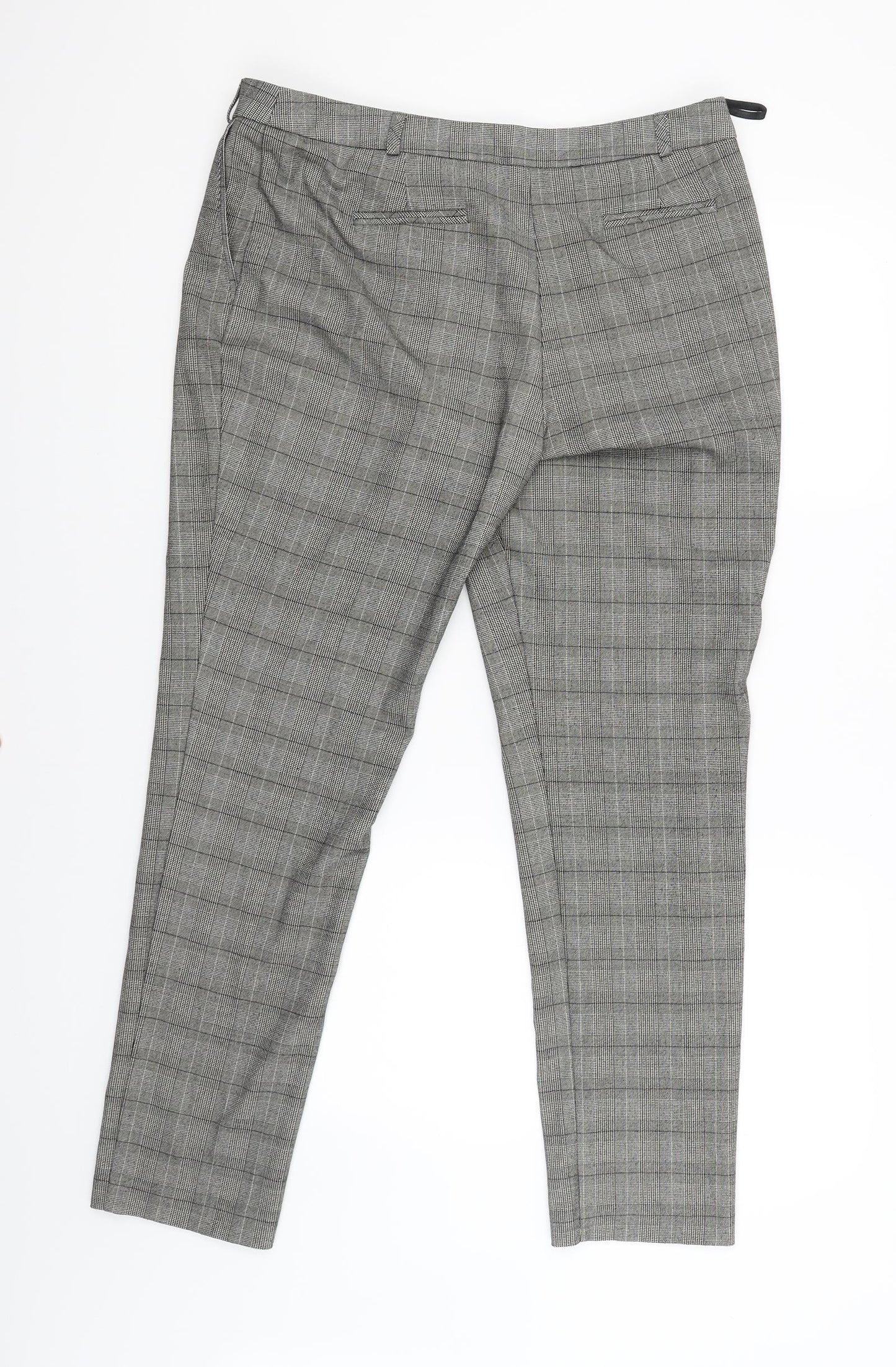F&F Womens Grey Check  Trousers  Size 14 L26 in