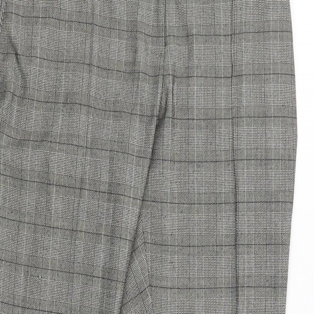 F&F Womens Grey Check  Trousers  Size 14 L26 in