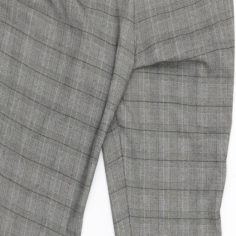 F&F Womens Grey Check  Trousers  Size 14 L26 in