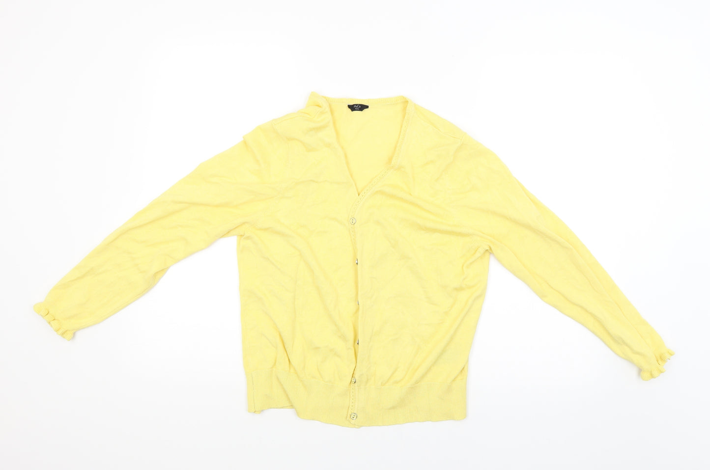 M&Co Womens Yellow   Cardigan Jumper Size 18
