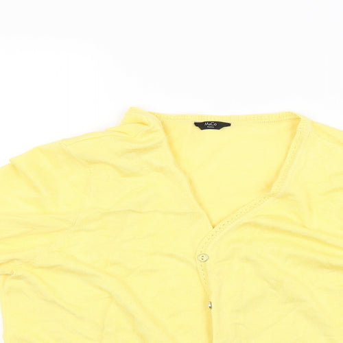 M&Co Womens Yellow   Cardigan Jumper Size 18