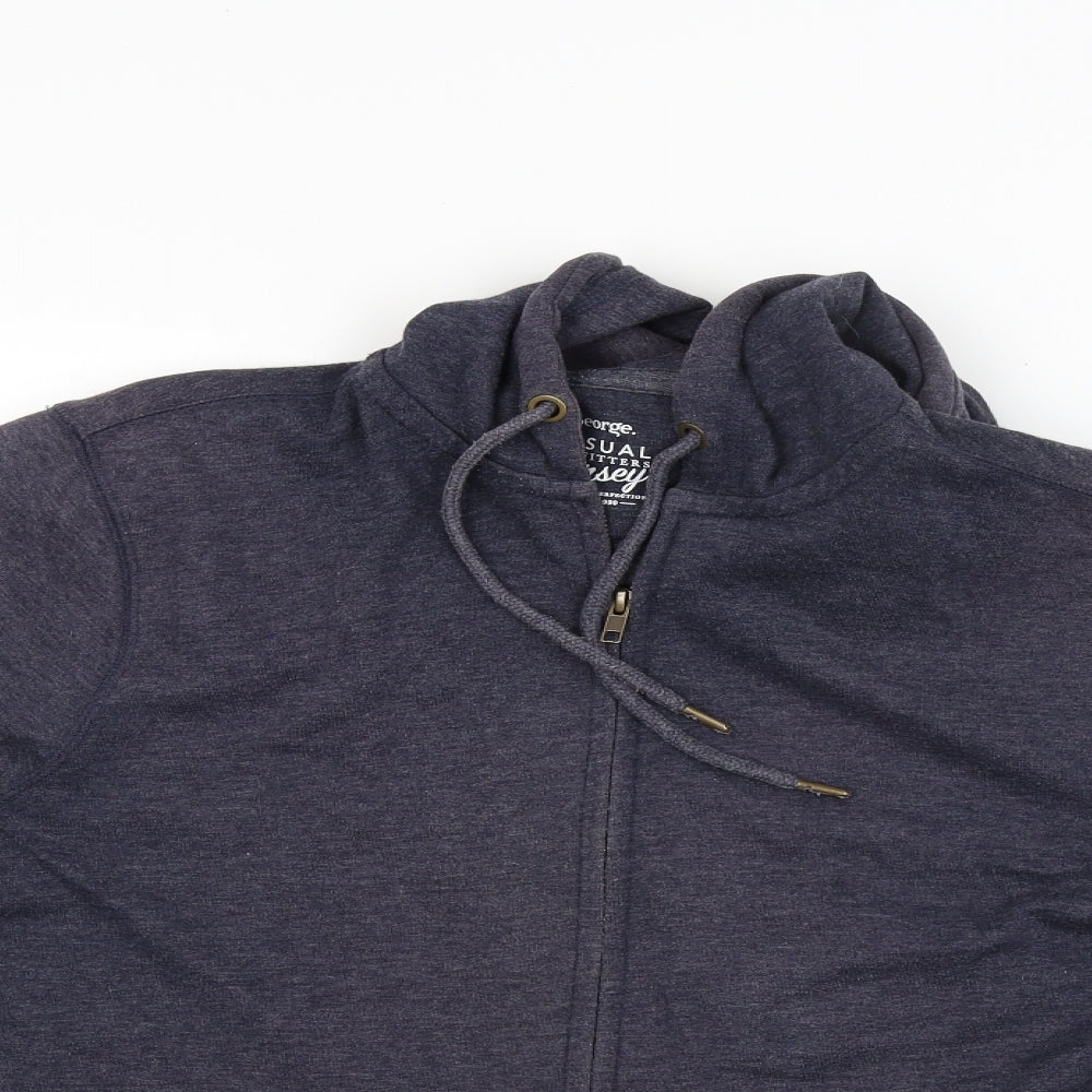 George Mens Blue   Full Zip Hoodie Size M
