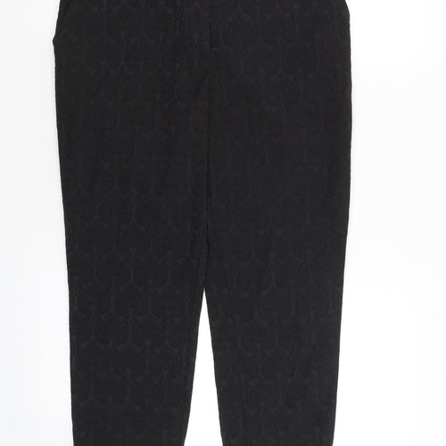 Soon Womens Black Floral  Trousers  Size 10 L25 in