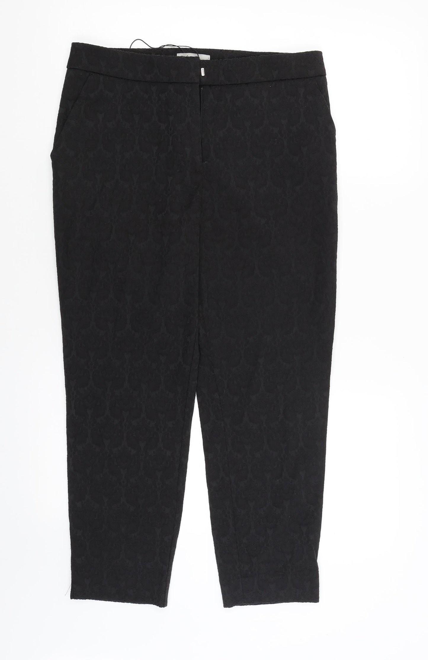 Soon Womens Black Floral  Trousers  Size 10 L25 in