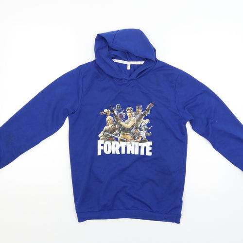 Preworn Boys Blue   Pullover Hoodie Size 13-14 Years