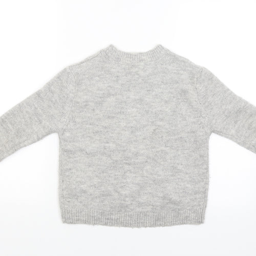 Primark Girls Grey   Pullover Jumper   - Team Unicorn