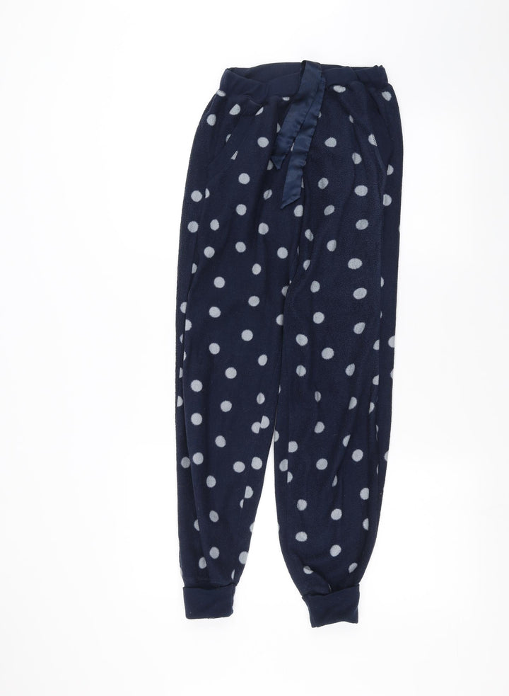 F&F Womens Blue Polka Dot Sweatpants Trousers Size XS L26 in