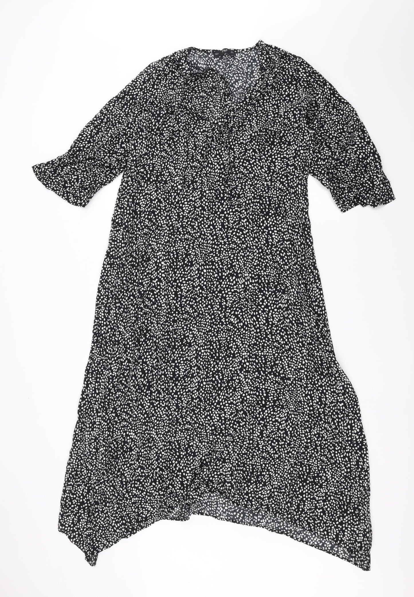 F&F Womens Black Polka Dot  A-Line  Size 12