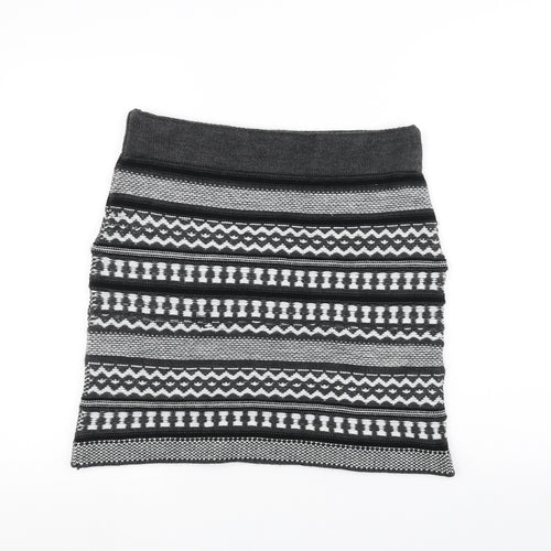 George Womens Black Striped  A-Line Skirt Size 18