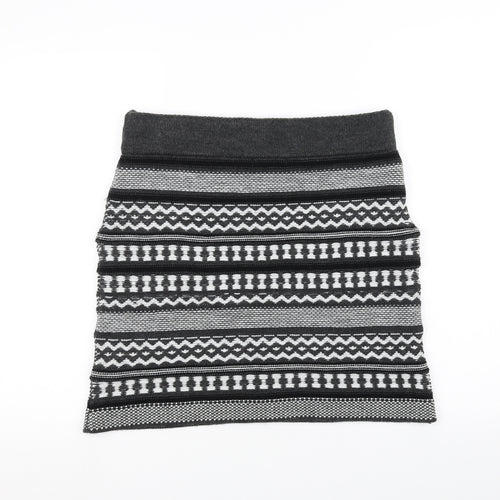 George Womens Black Striped  A-Line Skirt Size 18