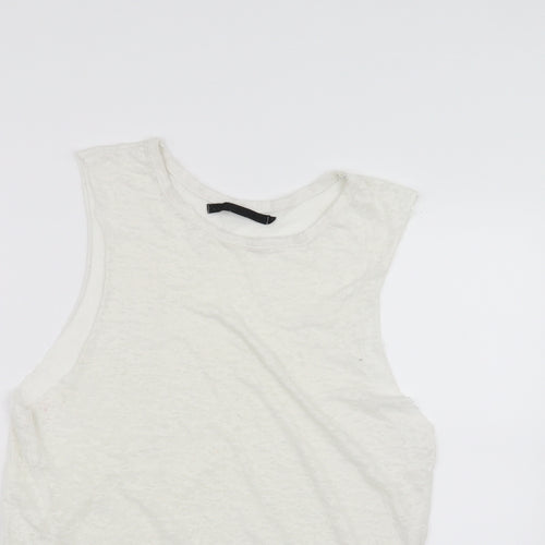 Crafted Womens White   Basic Tank Size 14