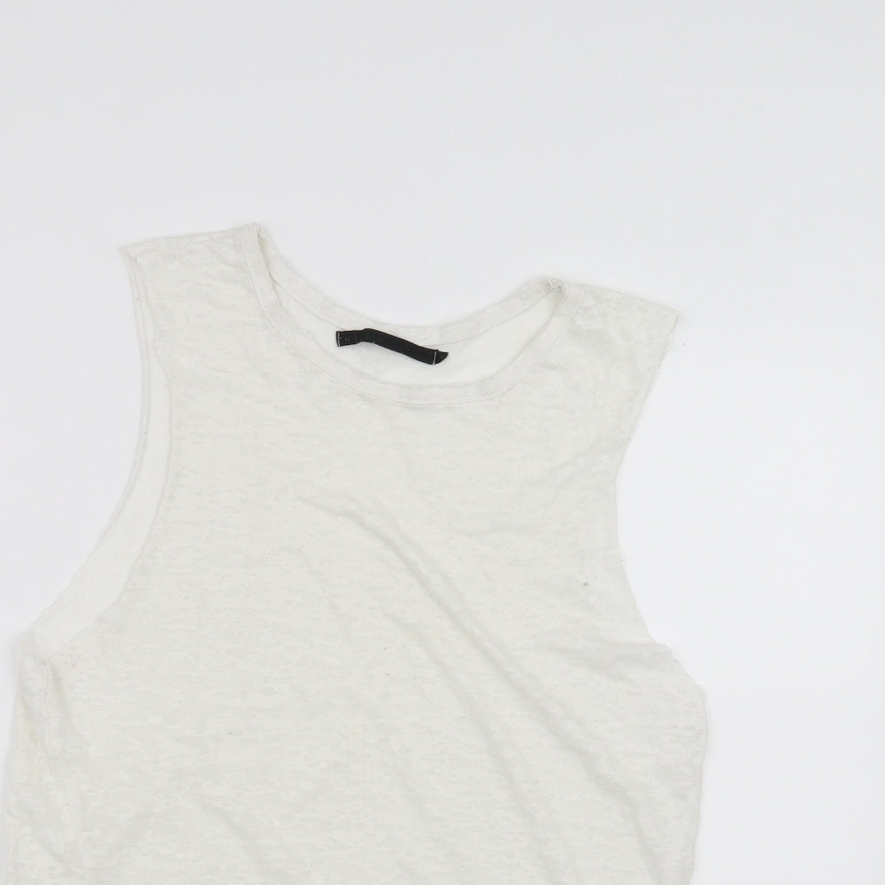 Crafted Womens White   Basic Tank Size 14
