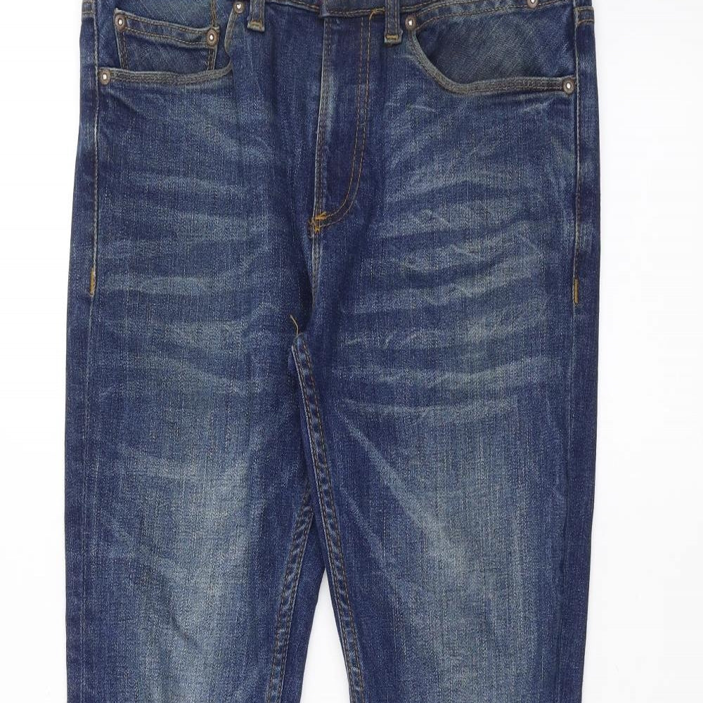 River Island Mens Blue  Denim Straight Jeans Size 30 L30 in