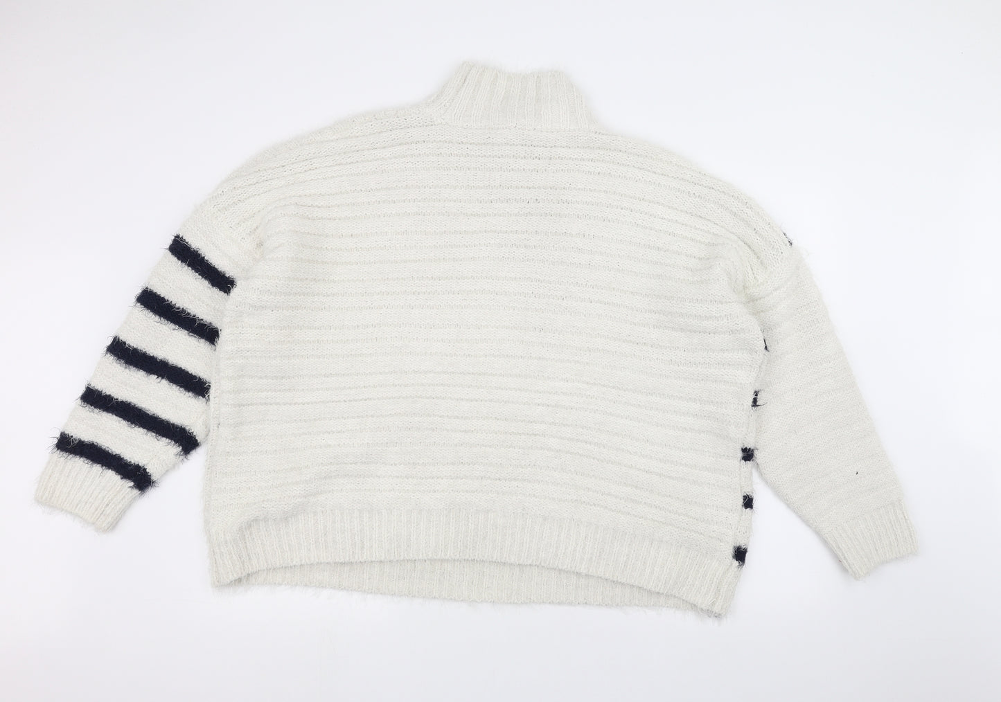 Marks and Spencer Womens White Striped  Pullover Jumper Size XL