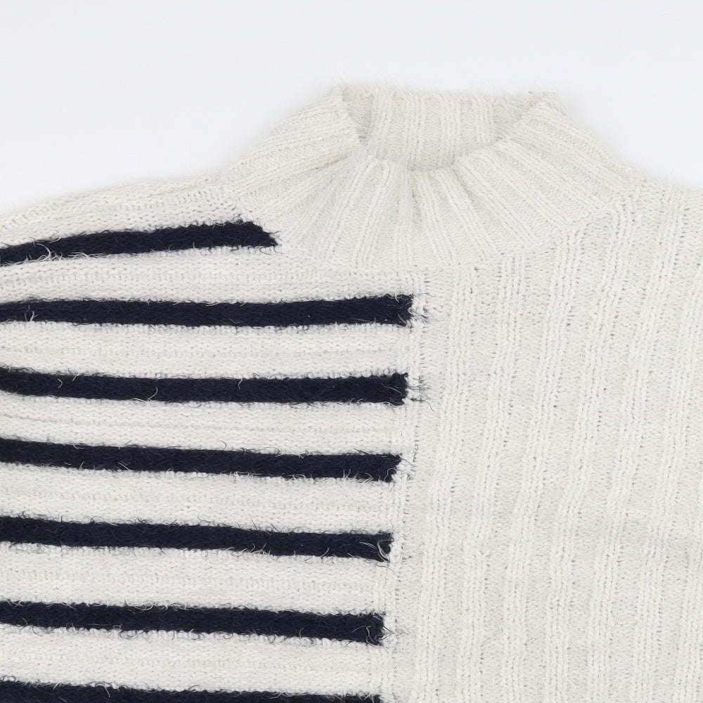 Marks and Spencer Womens White Striped  Pullover Jumper Size XL