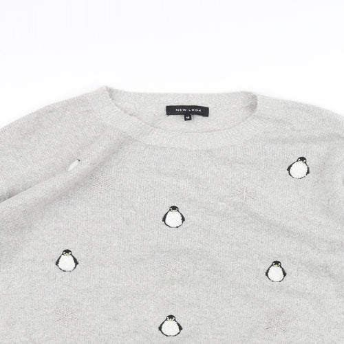 New Look Womens Grey   Pullover Jumper Size 14