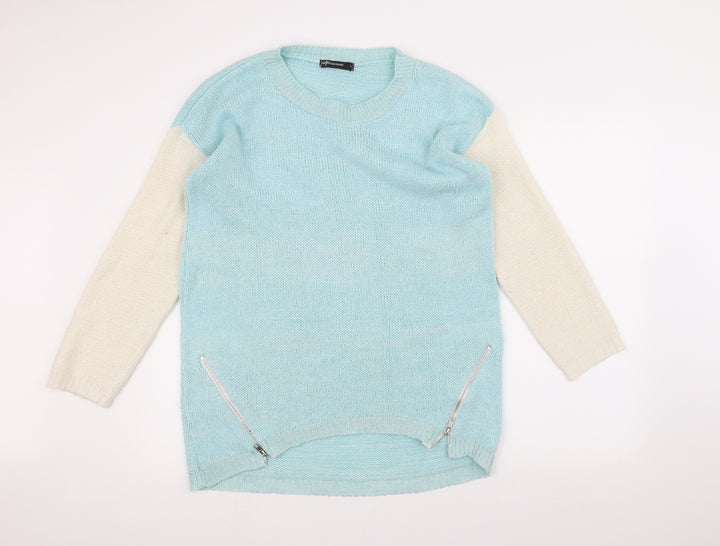 Internacionale Womens Blue  Knit Pullover Jumper Size S