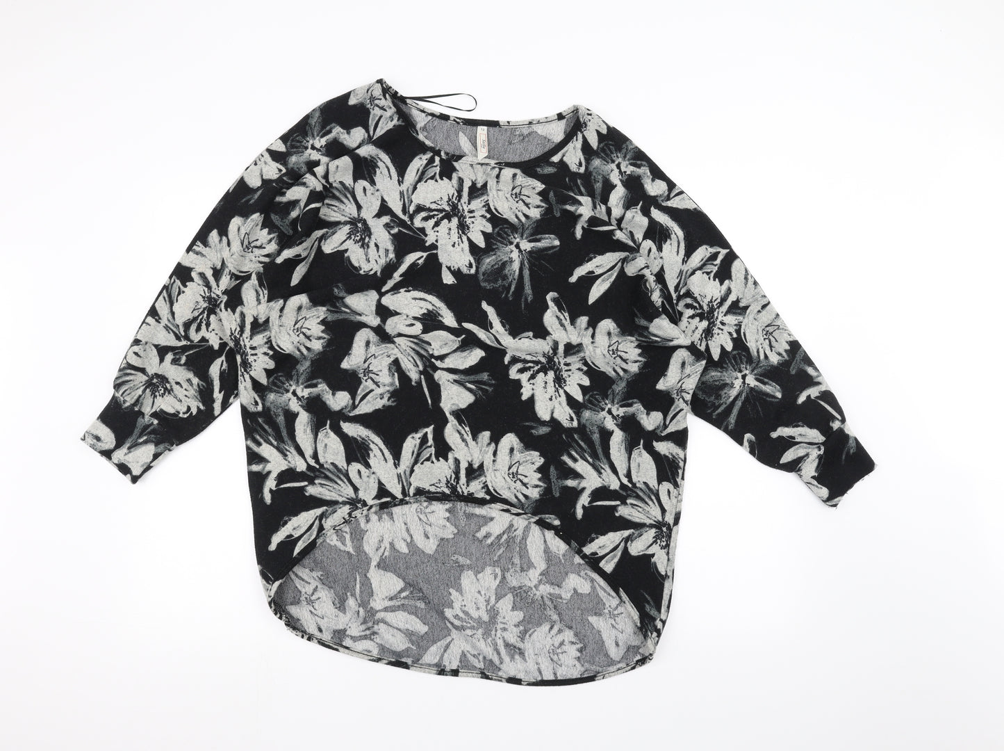 Stella Womens Black Floral  Pullover Jumper Size 12