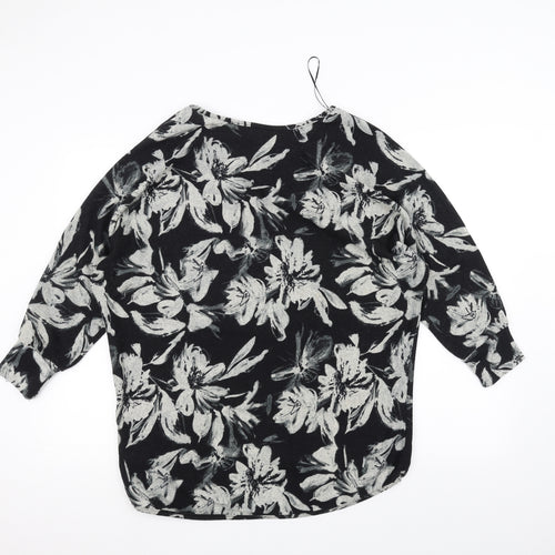 Stella Womens Black Floral  Pullover Jumper Size 12