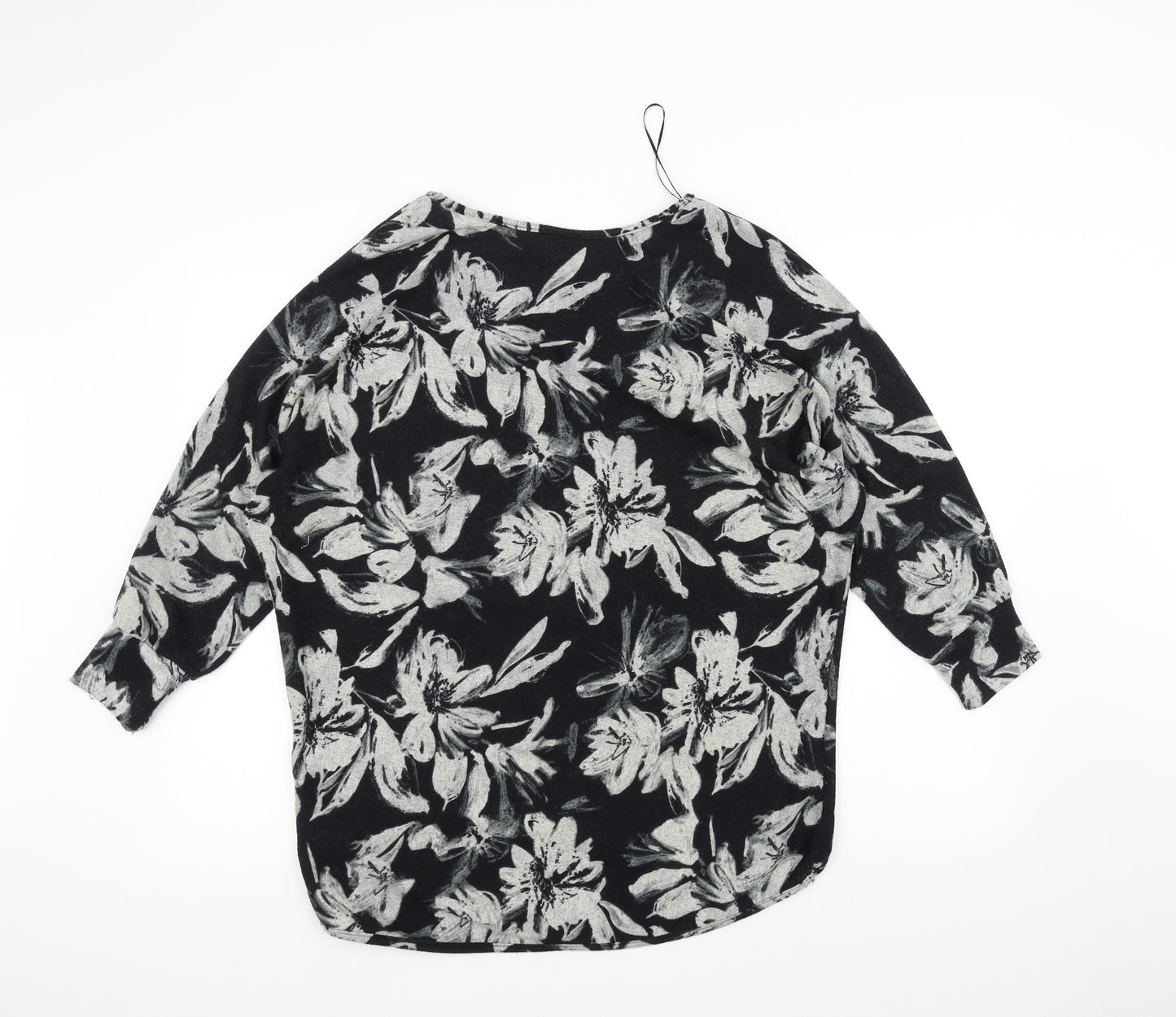Stella Womens Black Floral  Pullover Jumper Size 12