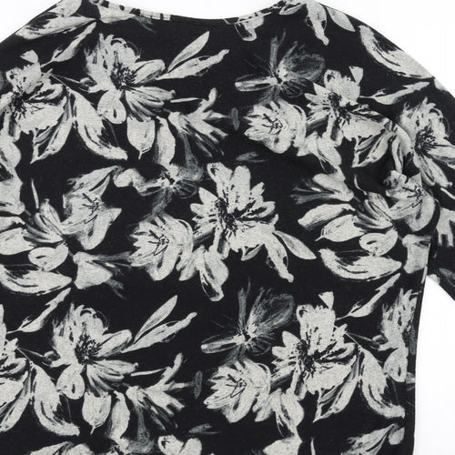 Stella Womens Black Floral  Pullover Jumper Size 12