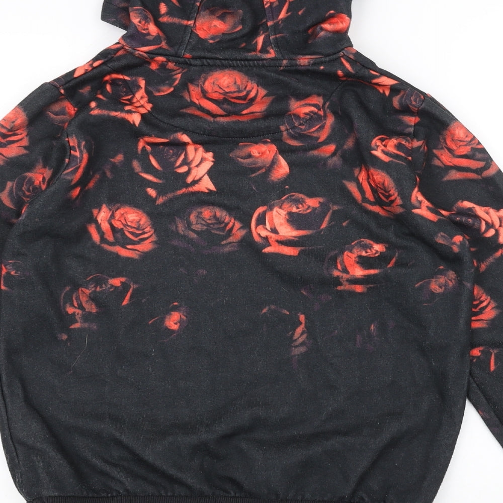 Sonneti Boys Black Floral  Pullover Hoodie Size 13-14 Years