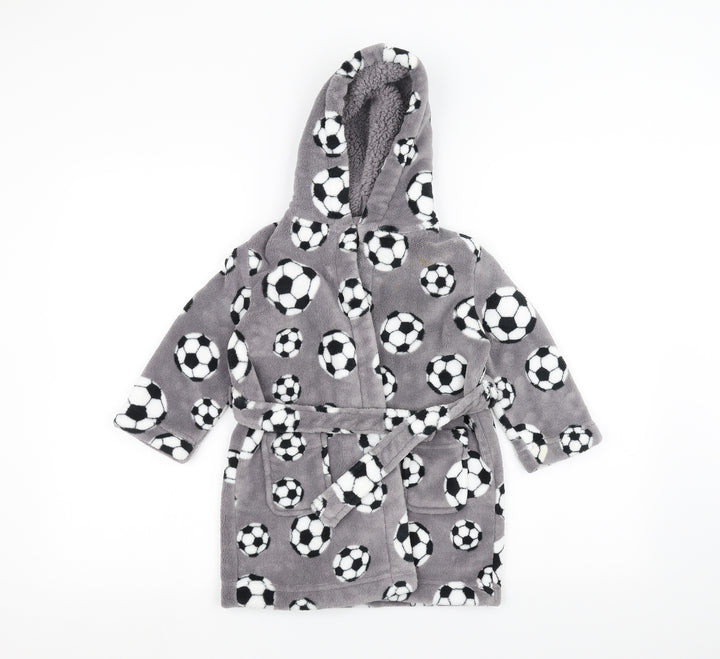 Blue Zoo Girls Grey Solid Top Robe Size 2-3 Years - Football