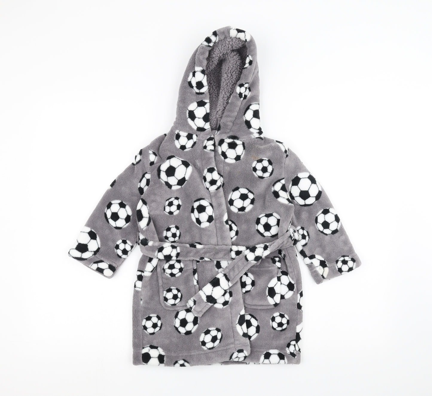 Blue Zoo Girls Grey Solid  Top Robe Size 2-3 Years  - Football