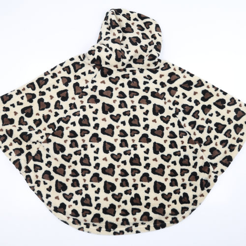 Love To Lounge Womens Brown Animal Print  Jacket Poncho One Size