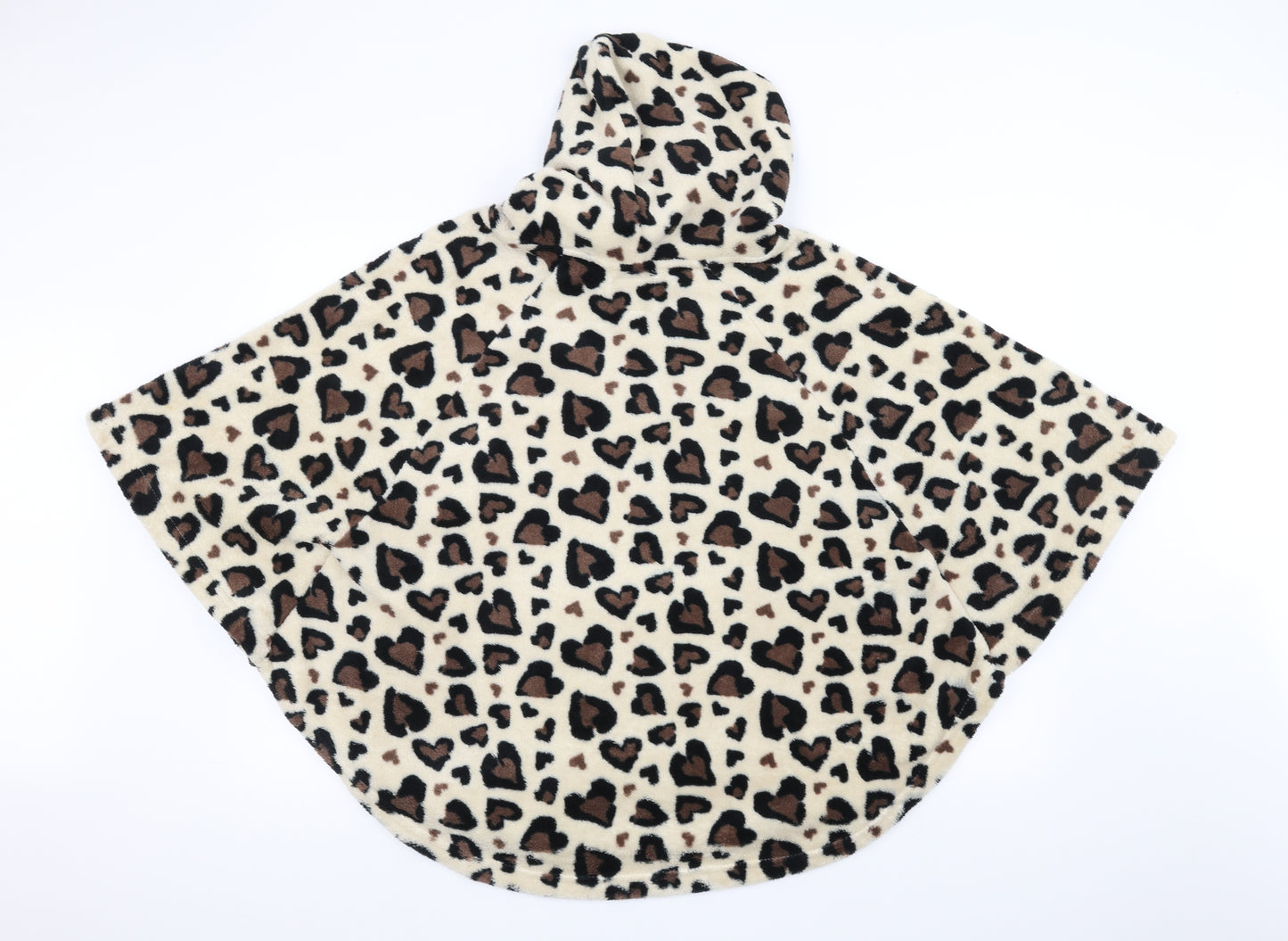 Love To Lounge Womens Brown Animal Print  Jacket Poncho One Size