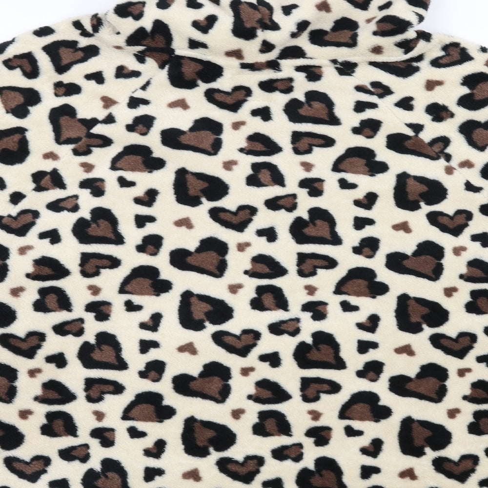 Love To Lounge Womens Brown Animal Print  Jacket Poncho One Size