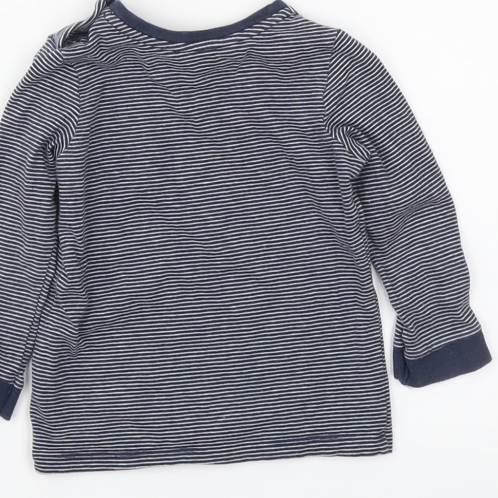 George Baby Black Striped  Basic T-Shirt Size 12-18 Months