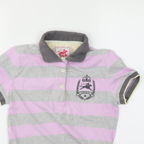 Tottie Womens Grey Striped  Basic Polo Size XS