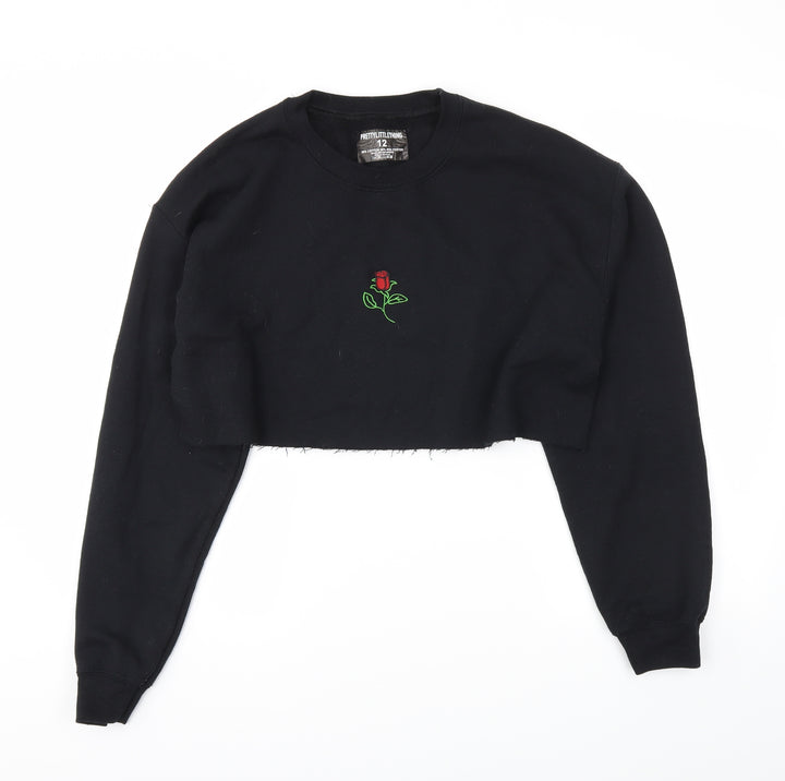 PRETTYLITTLETHING Womens Black   Pullover Jumper Size 12