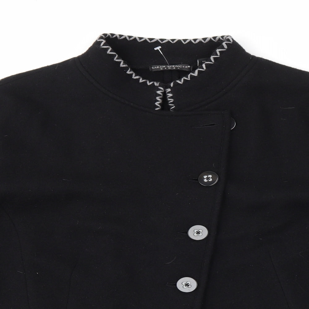 Sarah Spencer Womens Black   Pea Coat Coat Size 3XL