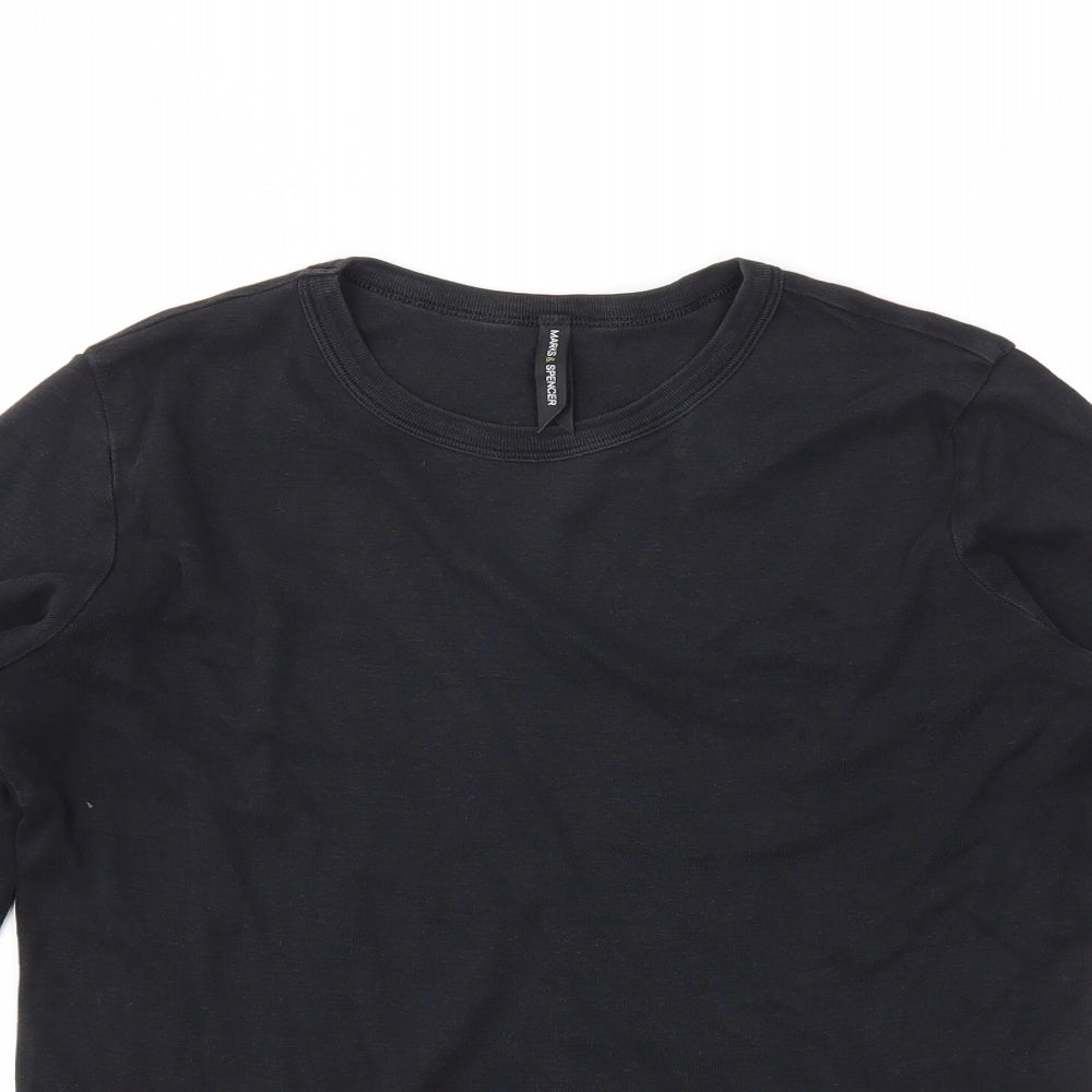 M&S Womens Black   Basic T-Shirt Size 12