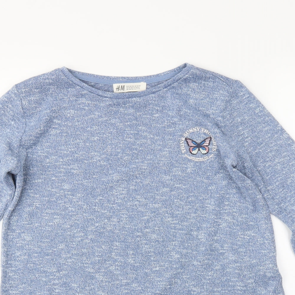 H&M Girls Blue   Pullover Jumper Size 11-12 Years