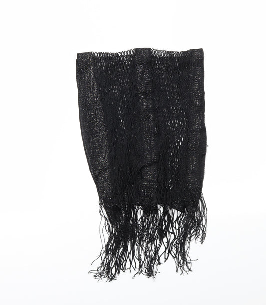 Front view of Preworn women’s black shawl/wrap