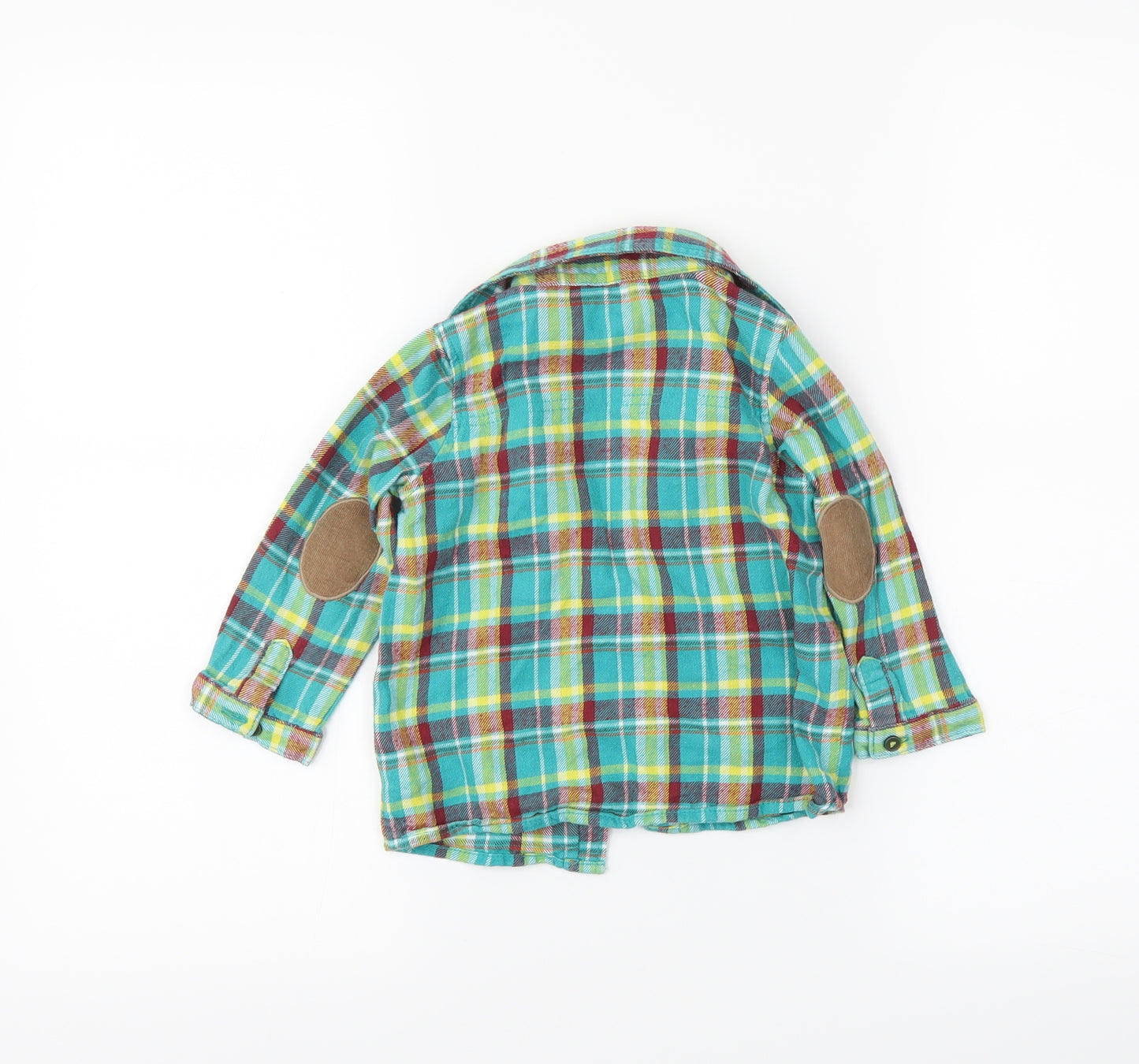 George Boys Green Plaid  Basic Button-Up Size 12-18 Months