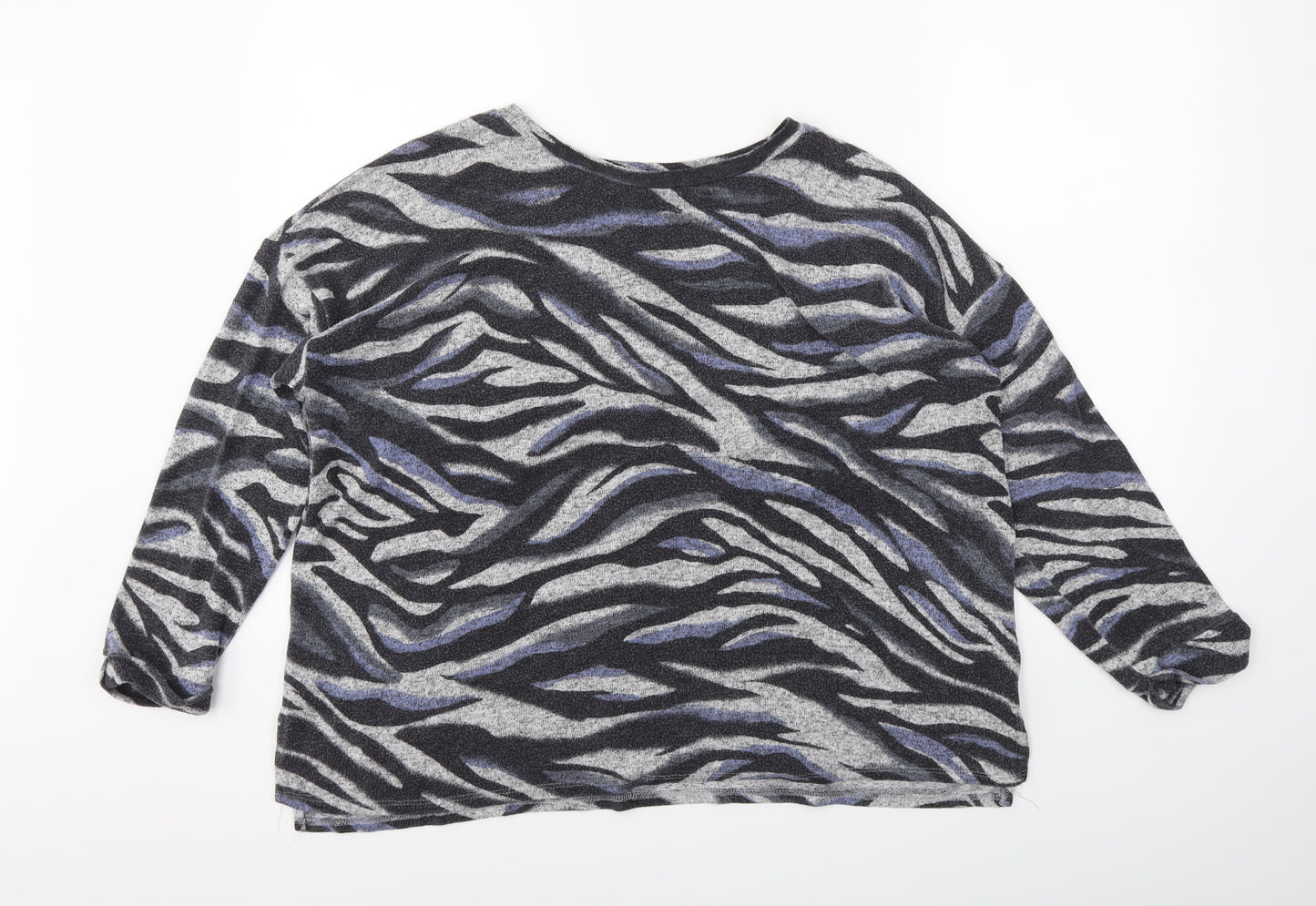 George Womens Grey Animal Print  Pullover Jumper Size XL