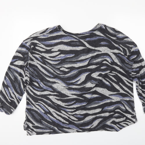 George Womens Grey Animal Print  Pullover Jumper Size XL