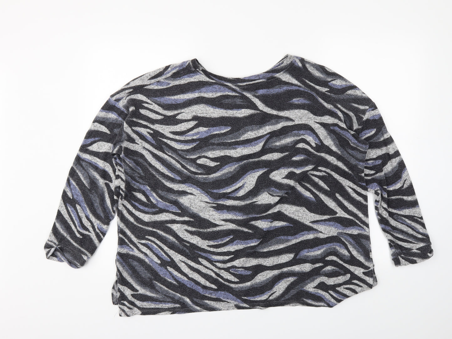 George Womens Grey Animal Print  Pullover Jumper Size XL